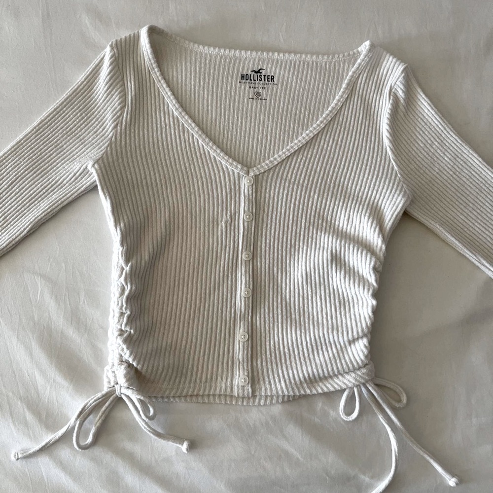 White Long Sleeve Baby Tee